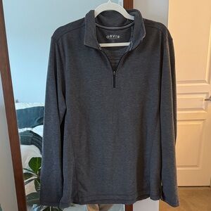 Orvis Men's Charcoal Quarter Zip Sweater